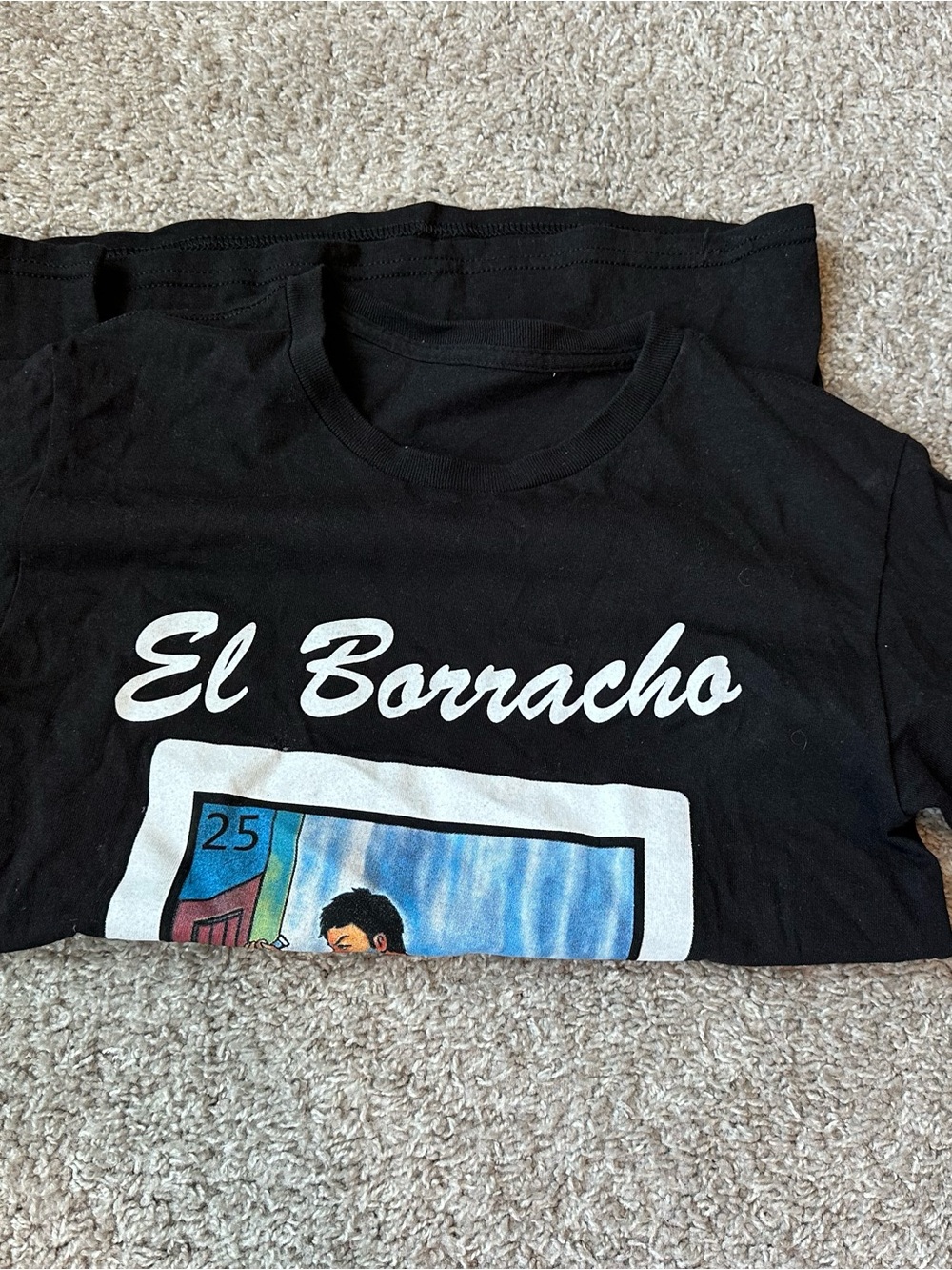 El Borracho Graphic Tee in Black with Colorful Print - Picture 2 of 2